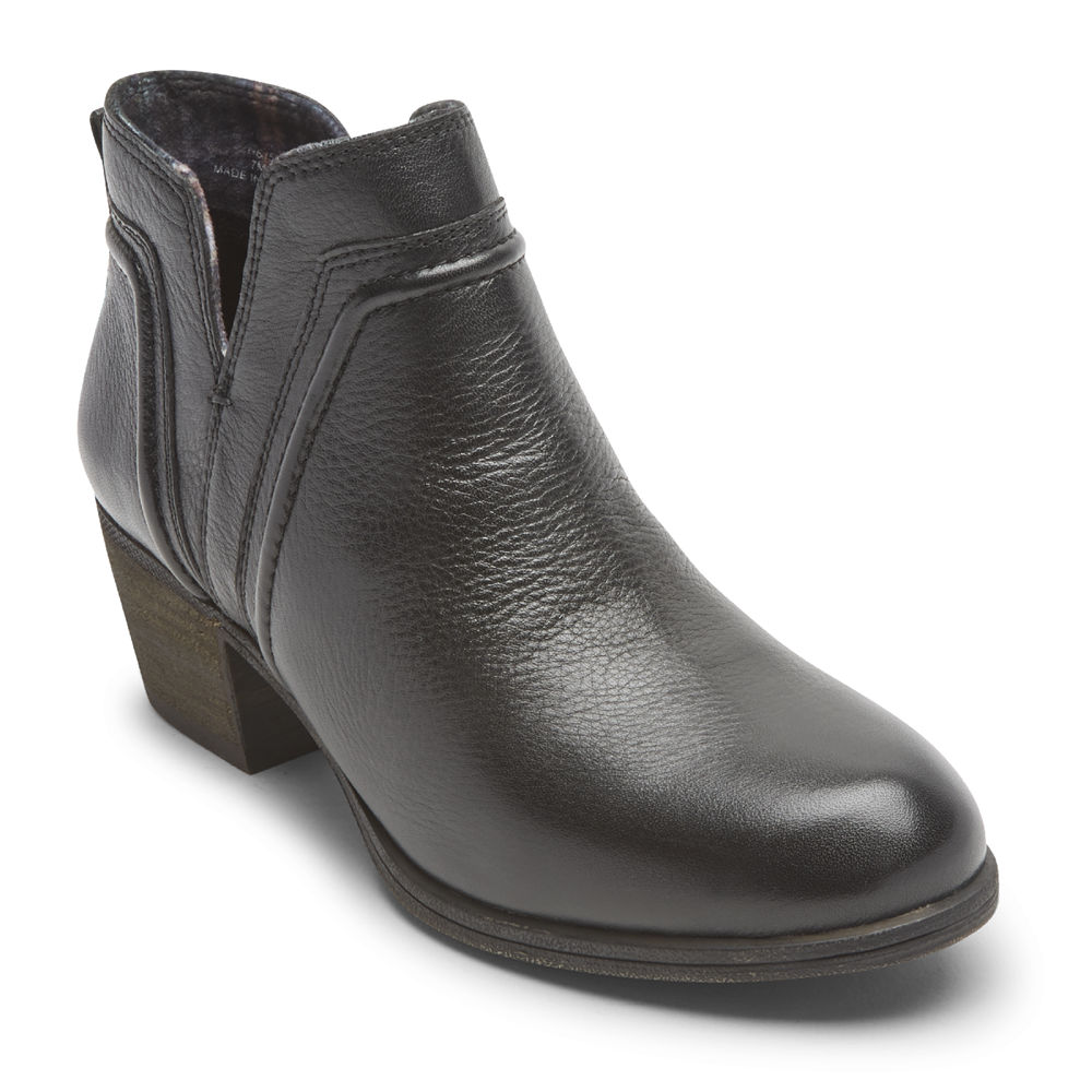 Booties Rockport Mulher Pretas - Cobb Hill Anisa V-Cut - 39184STCZ